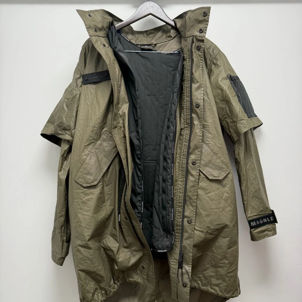 Magnlens Fishtail Olive Green Parka Jacket Size Medium - Picture 11 of 16